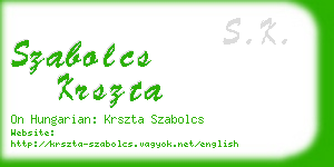 szabolcs krszta business card